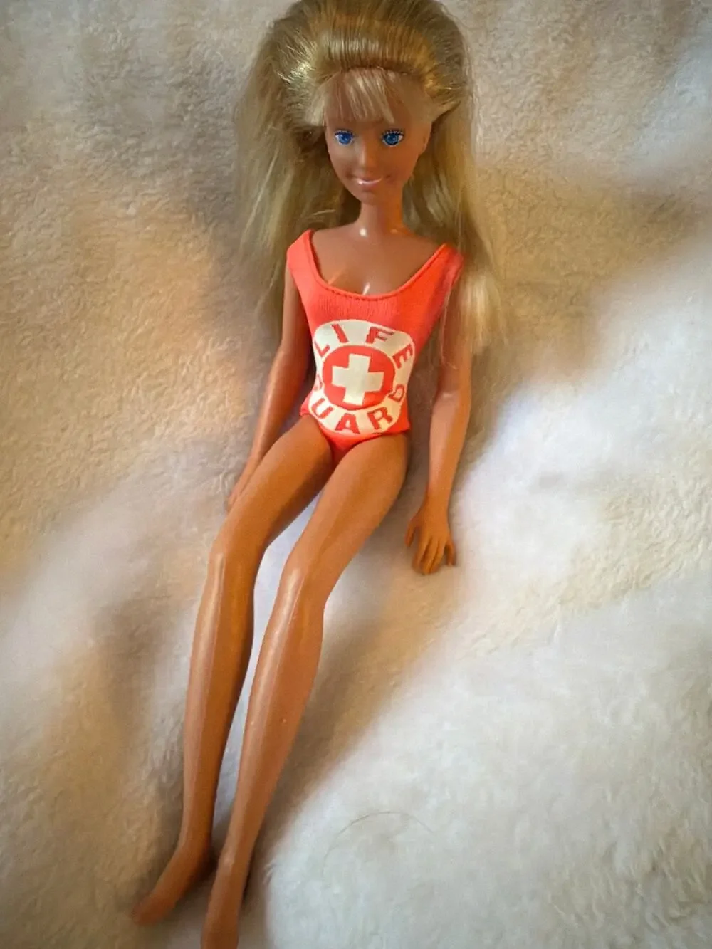 Vintage Hasbro Sindy Lifeguard Doll 1987 Blonde Fashion Doll Pink Swimsuit